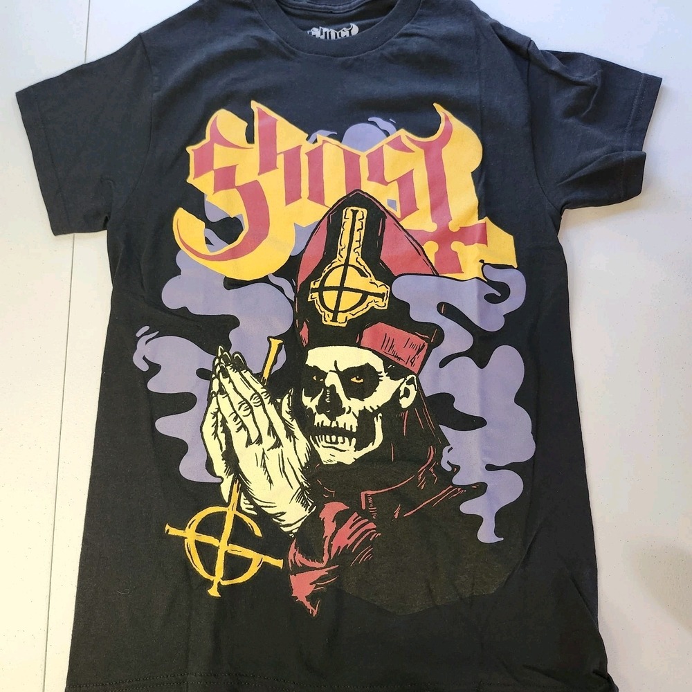 Official Ghost Mens Papa Emeritus Prayer Black Shirt NWOT Small Band